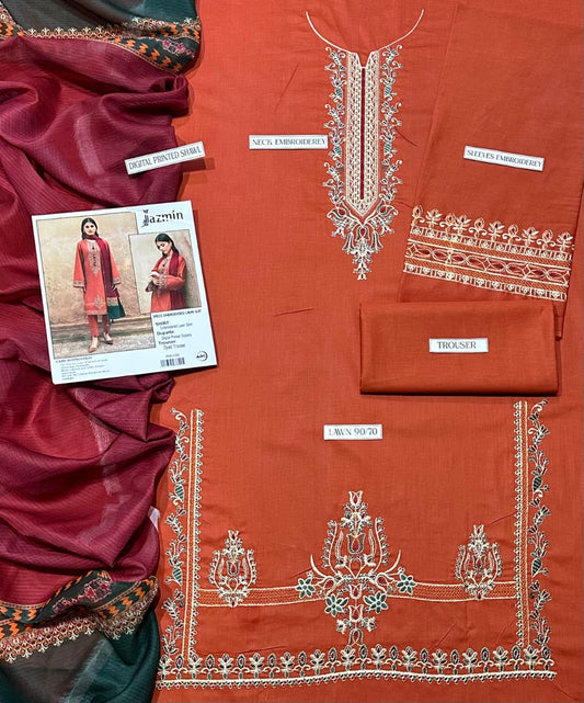 SUMMER COLLECTION - Lawn 3PC Embroidered