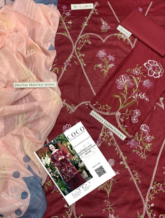 SUMMER COLLECTION - Lawn 3PC Embroidered