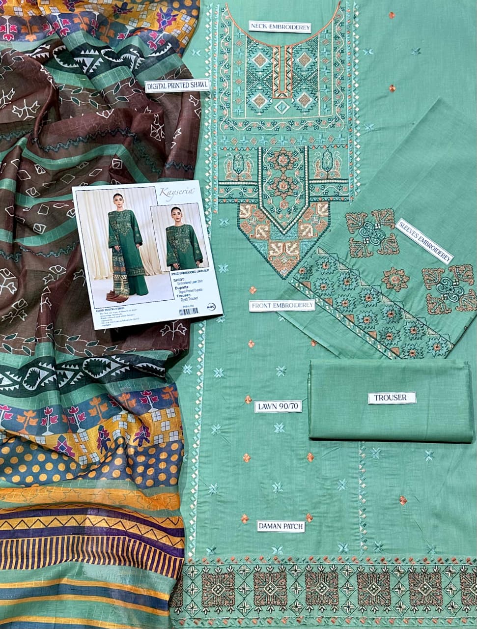 SUMMER COLLECTION - Lawn 3PC Embroidered
