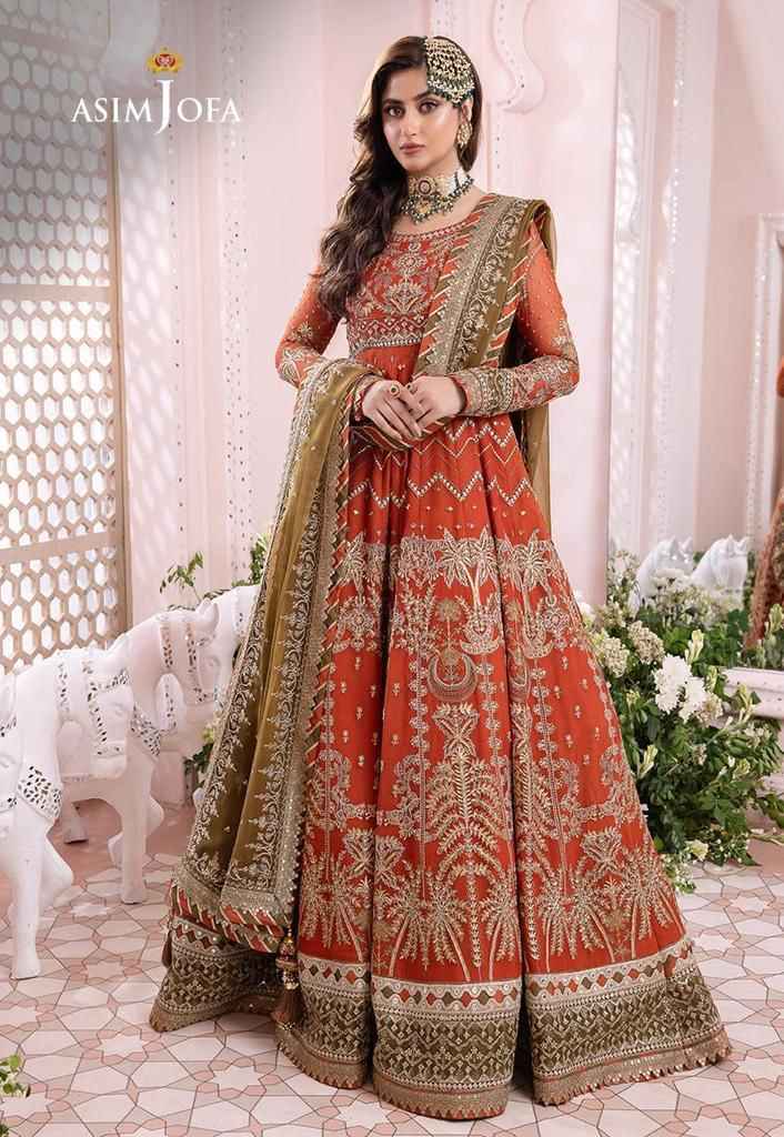 Asim Jofa Chiffon Frock With satin Silk Trouser