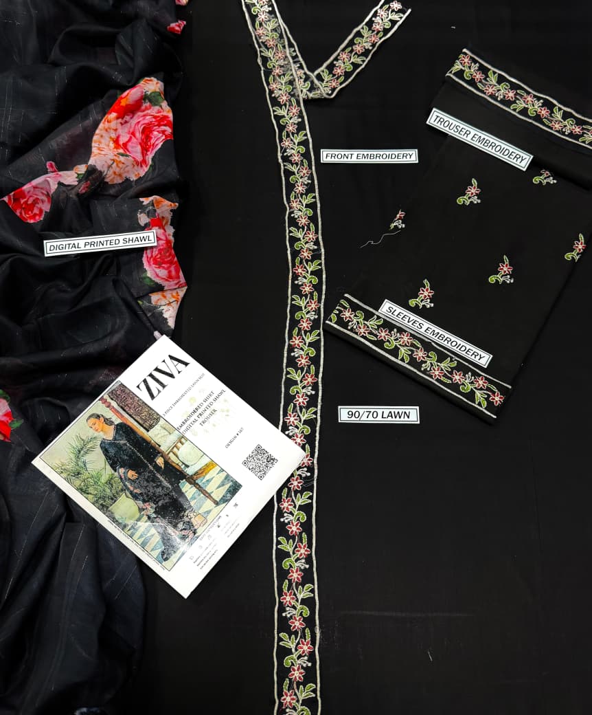 SUMMER COLLECTION - Lawn 3PC Embroidered