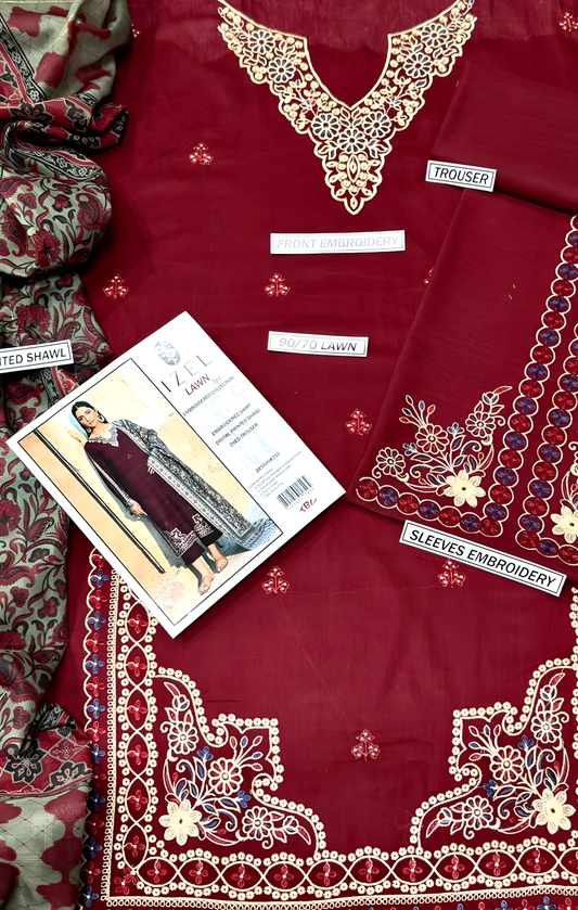 Summer Collection - Lawn 3PC Embroidered
