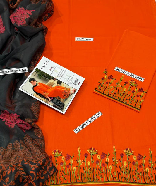 SUMMER COLLECTION - Lawn 3PC Embroidered