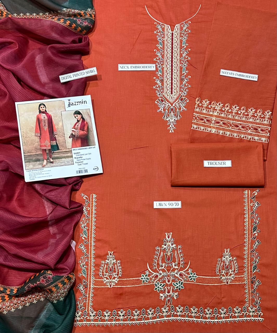 SUMMER COLLECTION - Lawn 3PC Embroidered
