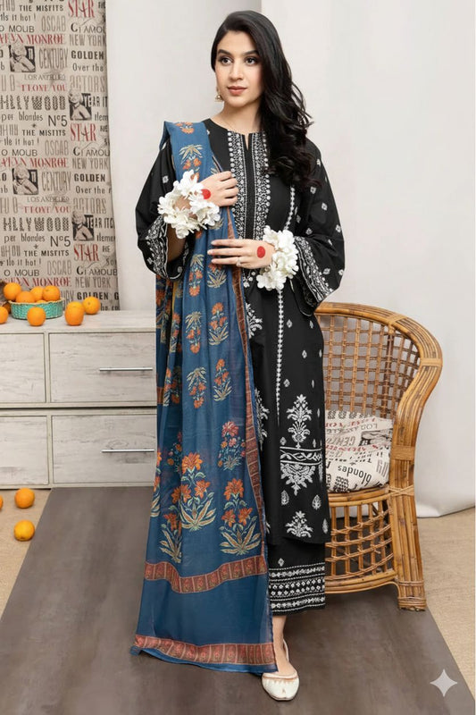 SUMMER COLLECTION - Lawn 3PC Embroidered