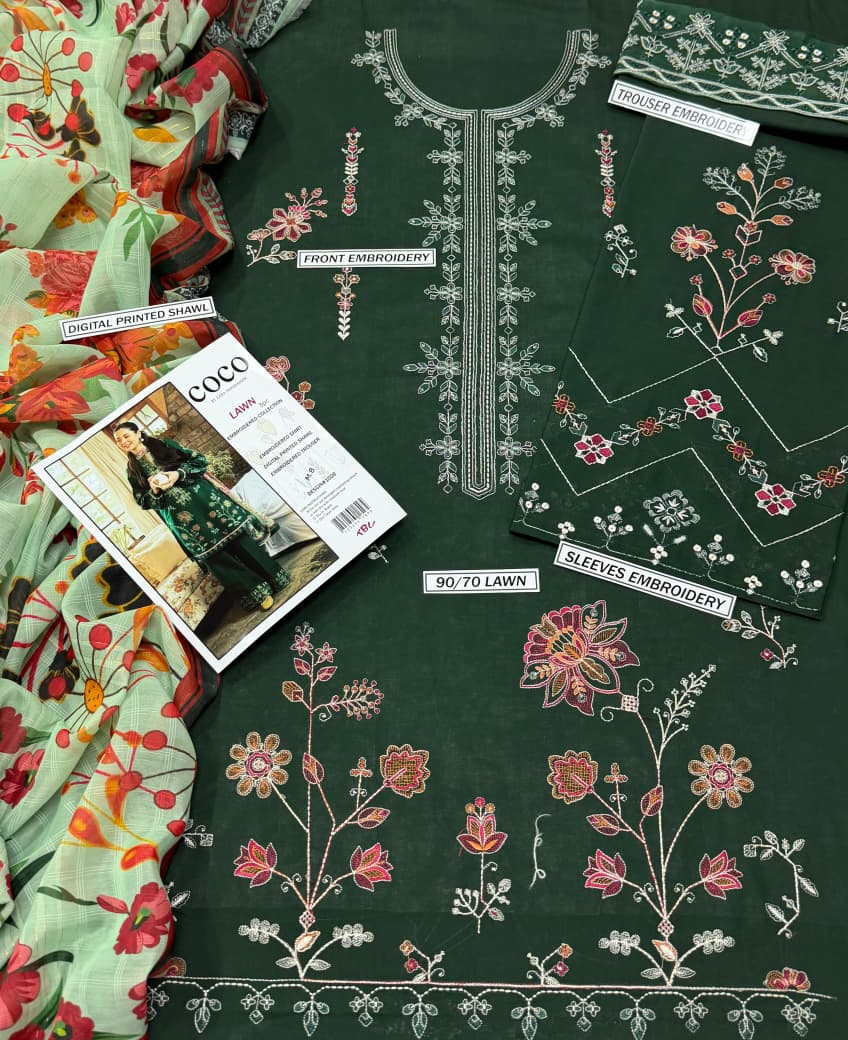 SUMMER COLLECTION - Lawn 3PC Embroidered